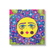 Painted Hydrangea Flower Girl Canvas Art