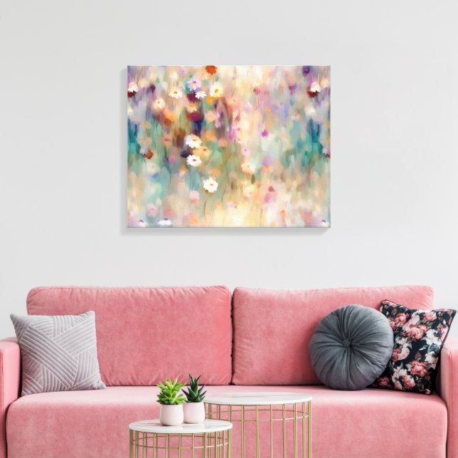 Painted Impressionist Daisy Print (Insitu(LivingRoom))