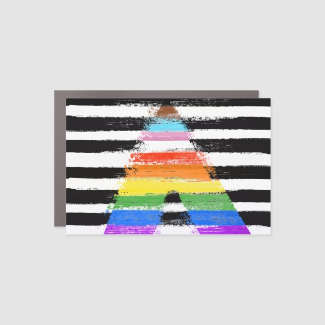 Painted Inclusive Ally Flag Car Magnet (Front)
