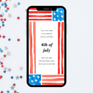 Painted Independence 4th of July Party Invitation