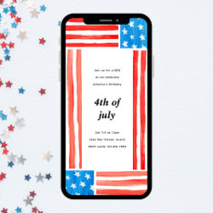 Painted Independence 4th Of July Party Invitation at Zazzle