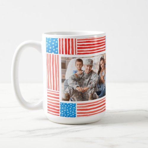 Painted Independence Custom American Flag Photo Coffee Mug