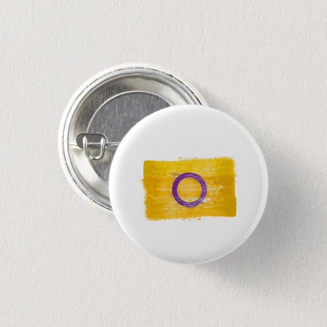 PAINTED INTERSEX PRIDE BUTTON (Front & Back)