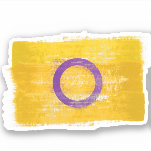 PAINTED INTERSEX PRIDE STICKER (Front)