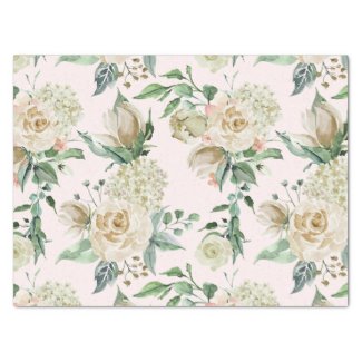Painted Ivory Rose Garden Tissue Paper