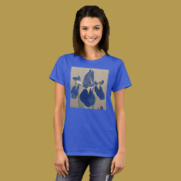Painted Japanese Iris from 19th c screen T-Shirt