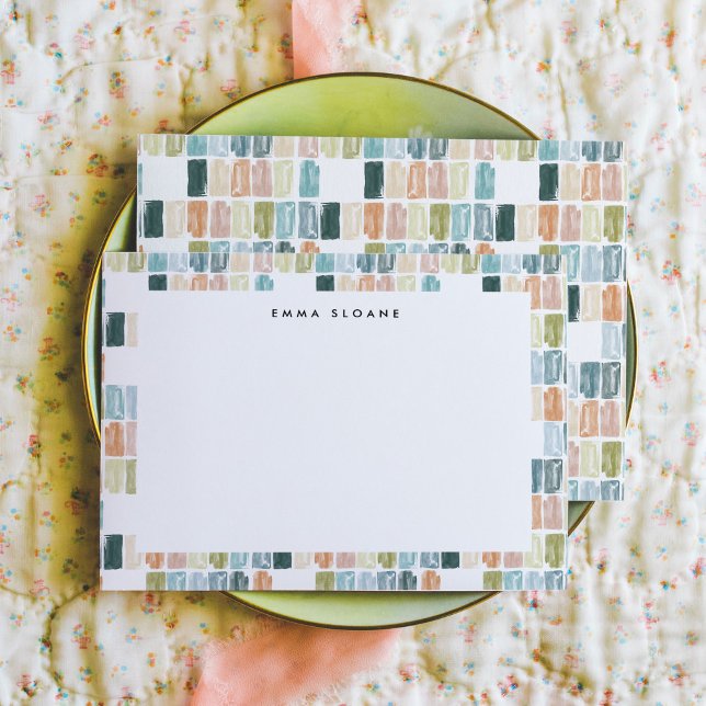 Painted Jewel Personalized Note Cards (Watercolor painted jewels personalized note card set.)