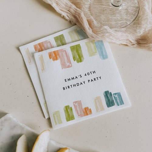Painted Jewels Watercolor Personalized Napkins