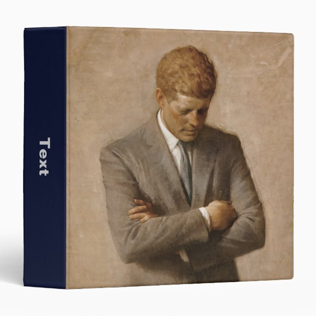 Painted John F. Kennedy White House Portrait 3 Ring Binder (Front/Spine)