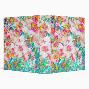 Painted Joy Abstract Botanical Floral Nature Pai 3 Ring Binder