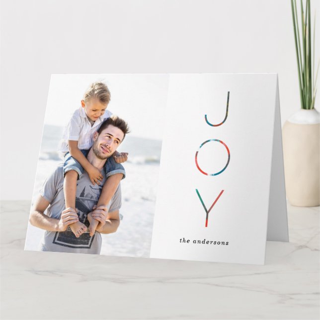 Painted Joy Holiday Photo Greeting card (Front)