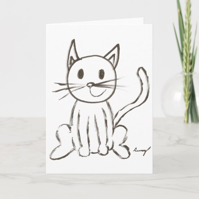Painted Kitty Customizable Greeting Card (Front)