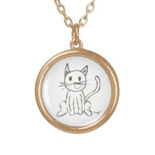 Painted Kitty Necklace