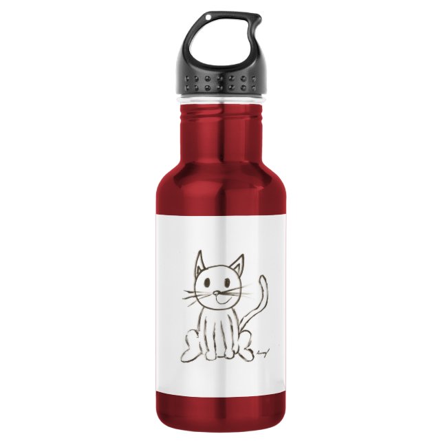 Painted Kitty Water Bottle (Front)
