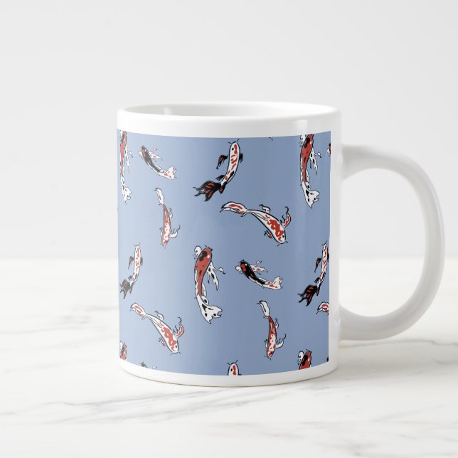 Painted Koi Swimming in Pond Giant Coffee Mug (Right)