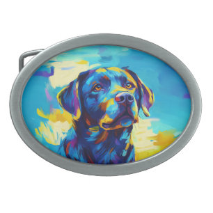 Painted Labrador Retreiver Belt Buckle