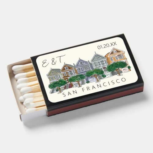 Painted Ladies San Francisco Wedding Matchbox Matchboxes