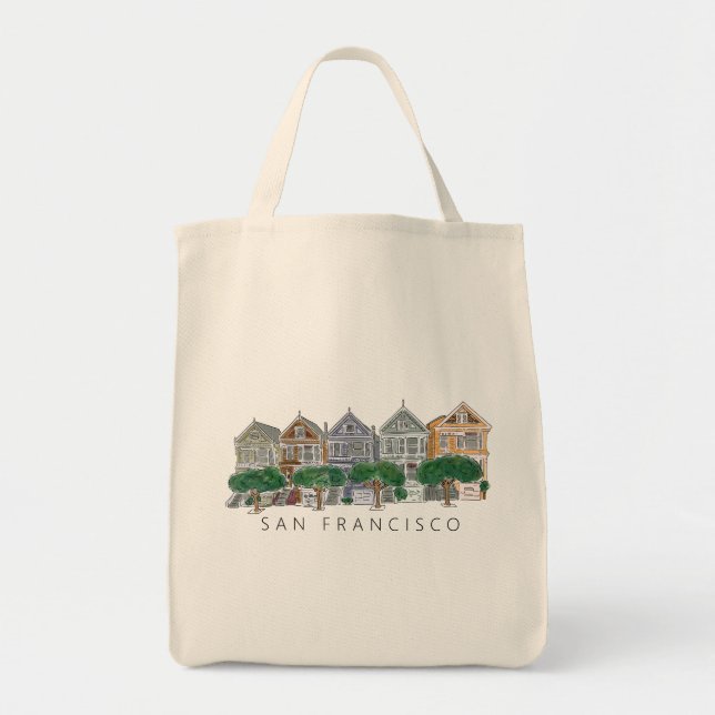 Painted Ladies San Francisco Wedding Tote Bag (Front)