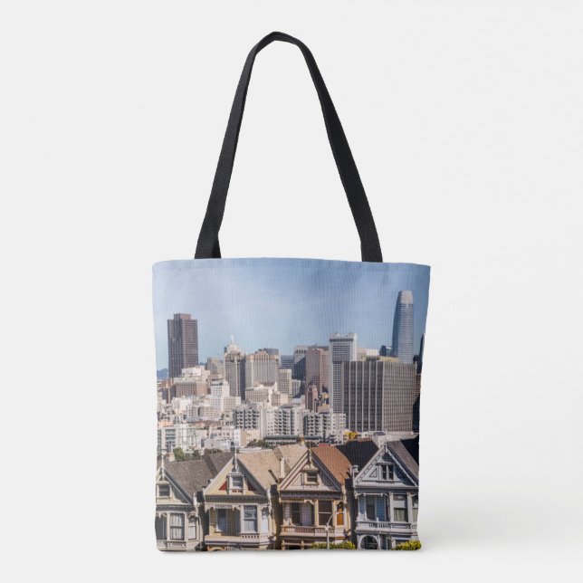 Painted Ladies Victorian Homes in San Francisco Tote Bag (Back)
