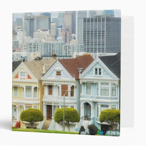 Painted Ladies Victorian houses and skyline 3 Ring Binder