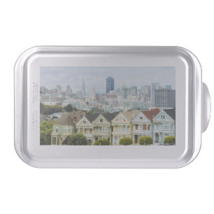 Painted Ladies, Victorian houses and skyline Cake Pan