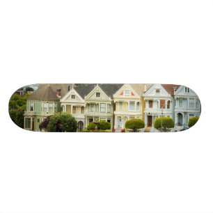 Painted Ladies, Victorian houses and skyline Skateboard Deck