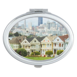 Painted Ladies, Victorian houses and skyline Vanity Mirror