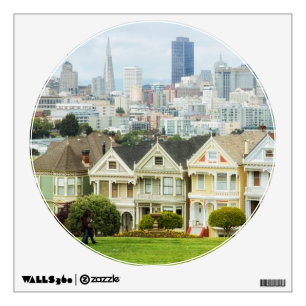 Painted Ladies, Victorian houses and skyline Wall Decal