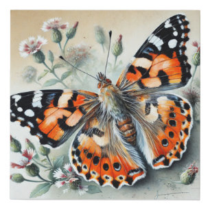 painted lady butterfly 051024IREF225 - Watercolor Faux Canvas Print