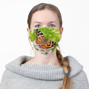 Painted Lady Butterfly Adult Cloth Face Mask by Siberianmom at Zazzle