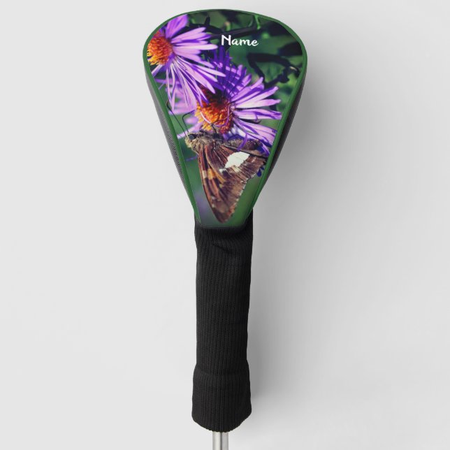 Painted Lady Butterfly Aster Flower Personalized  Golf Head Cover (Front)
