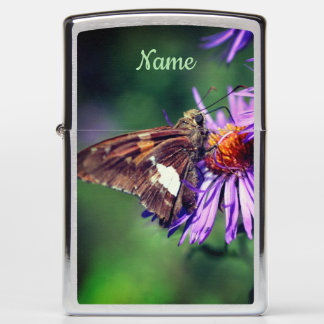Painted Lady Butterfly Aster Flower Personalized Zippo Lighter