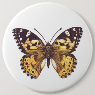 Painted lady butterfly button