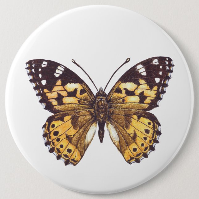 Painted lady butterfly button (Front)