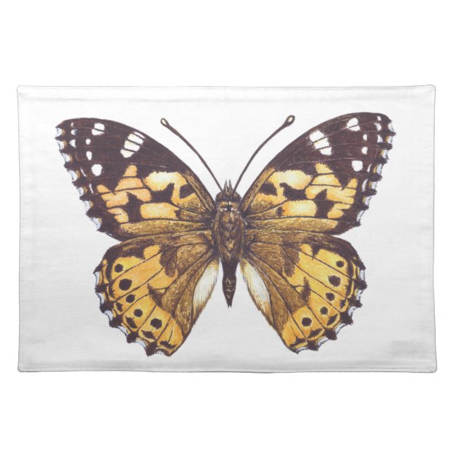 Painted lady butterfly cloth placemat (Front)