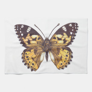 Painted lady butterfly kitchen towel