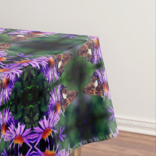 Painted Lady Butterfly On Aster Flower Abstract   Tablecloth