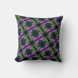Painted Lady Butterfly On Aster Flower Abstract  Throw Pillow