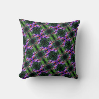 Painted Lady Butterfly On Aster Flower Abstract Throw Pillow