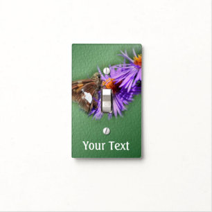 Painted Lady Butterfly On Aster Flower Light Switch Cover