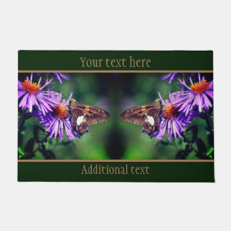 Painted Lady Butterfly On Flower Personalized Doormat