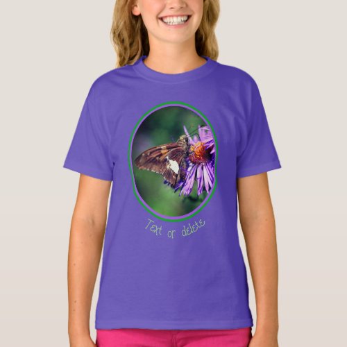 Painted Lady Butterfly On Wild Aster Flower    T_Shirt