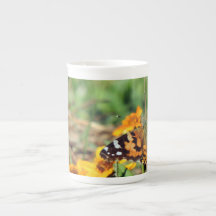 Painted Lady Butterfly on Zinnia Mug