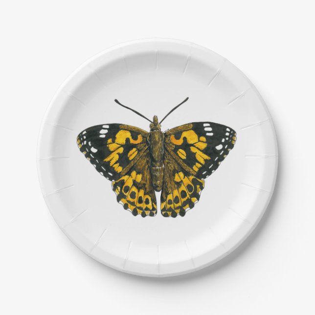 Painted lady butterfly paper plates (Front)