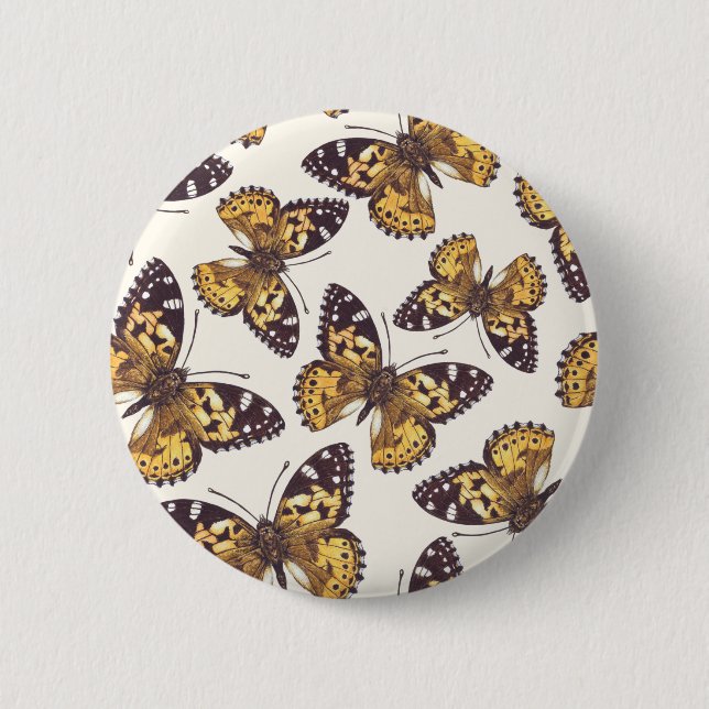 Painted lady butterfly pattern button (Front)