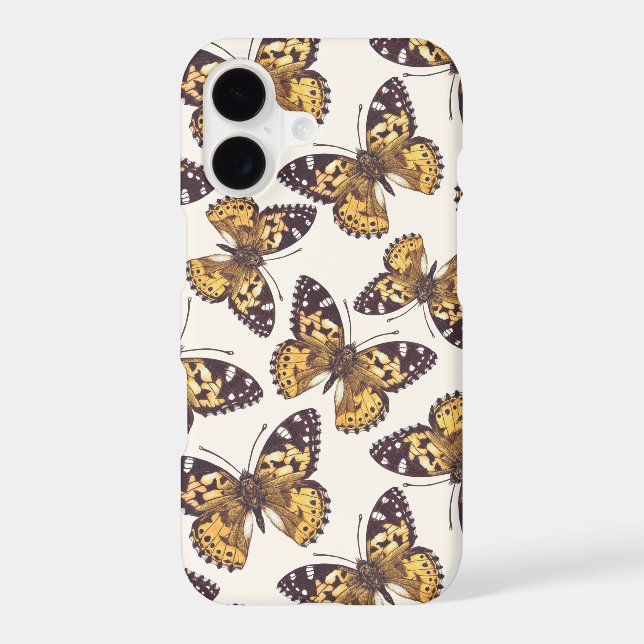 Painted lady butterfly pattern iphone case (Back)