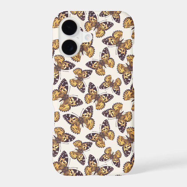 Painted lady butterfly pattern iPhone case (Back)