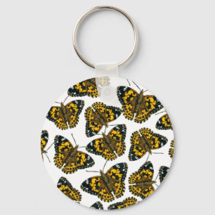 Painted lady butterfly pattern keychain