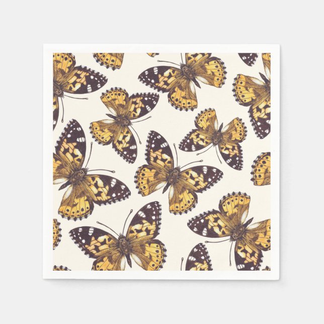 Painted lady butterfly pattern napkins (Front)