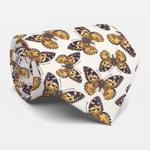 Painted lady butterfly pattern neck tie